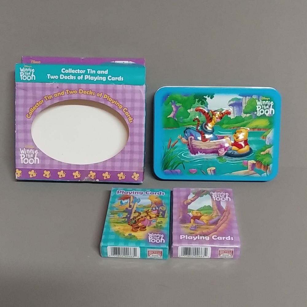 Disney Winnie the Pooh Poker Playing Cards 2 Decks in Collector Tin NEW Vintage
